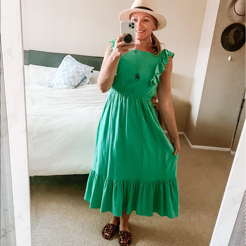 Ba&sh Paris green midi dress size xs